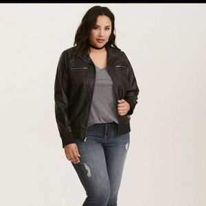 Torrid Faux Leather Bomber Jacket